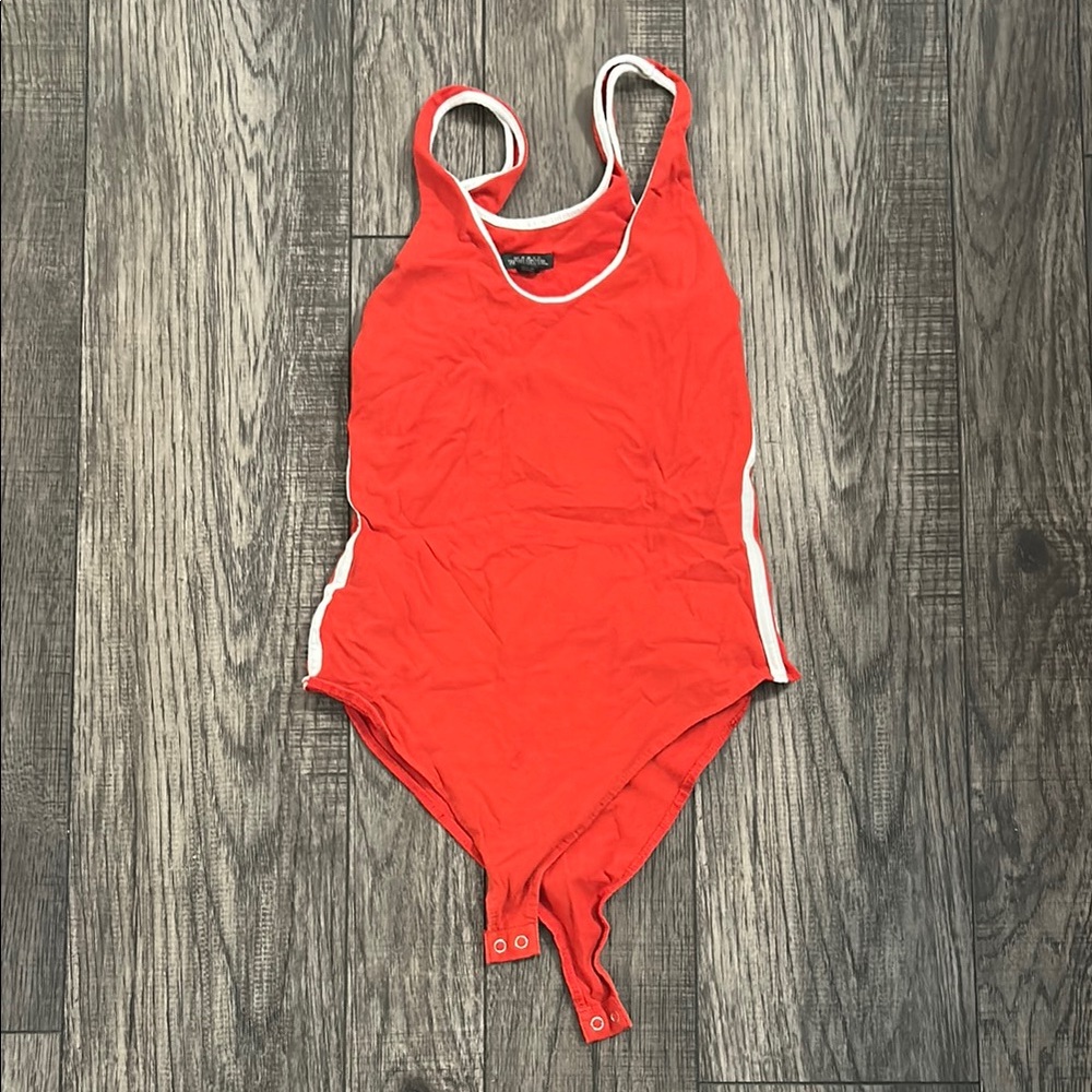 Red w/ White Stripes One-Piece Bodysuit